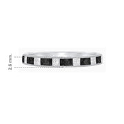 Baguette Brilliance , Onyx and Diamond Channel Set Ring - Shahin Jewelry